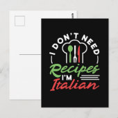 Ich brauche keine Rezepte, ich bin italienischer F Postkarte (Vorne/Hinten)