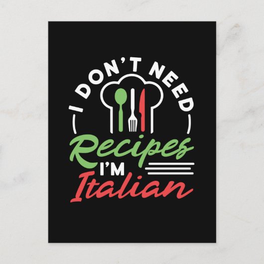 Ich brauche keine Rezepte, ich bin italienischer F Postkarte (Vorderseite)