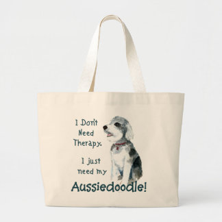 Ich brauche keine Therapie - Aussiedoodle Jumbo Stoffbeutel