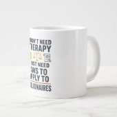 Ich brauche keine Therapie, Gesetze, die auf Milli Jumbo-Tasse (Vorderseite Rechts)