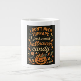 Ich brauche keine Therapie, ich brauche Halloween- Jumbo-Tasse