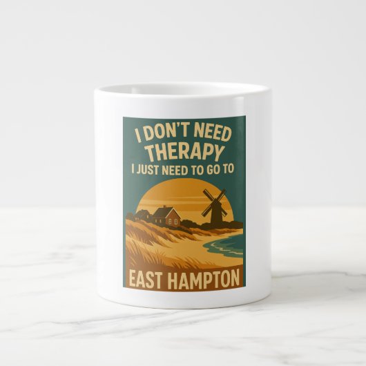 Ich brauche keine Therapie, ich brauche nur East H Jumbo-Tasse (Vorderseite)