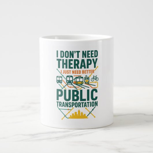 Ich brauche keine Therapie, ich brauche nur öffent Jumbo-Tasse (Vorderseite)