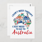 Ich brauche keine Therapie, um nach Australien zu Postkarte (Vorne/Hinten)