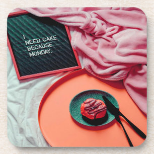 Ich brauche Kuchen, weil MONDAY Funny Getränkeuntersetzer