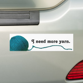 Ich brauche mehr Garne - Aquamarines Garnballen Autoaufkleber