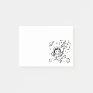 Ich brauche mehr Platz Lustige Katzen-Astronautin Post-it Klebezettel
