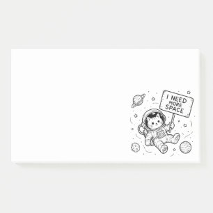 Ich brauche mehr Platz Lustige Katzen-Astronautin Post-it Klebezettel
