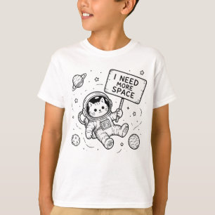 Ich brauche mehr Platz Lustige Katzen-Astronautin T-Shirt