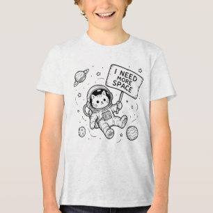 Ich brauche mehr Platz Lustige Katzen-Astronautin Tri-Blend Shirt