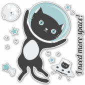 Ich brauche mehr schwarze Katze im Raum Aufkleber (Vorderseite)