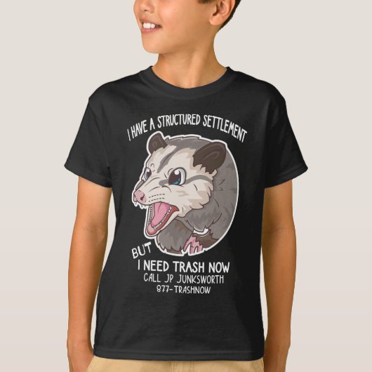 Ich brauche Müll jetzt Possum Meme Funny Possum T-Shirt (Vorderseite)