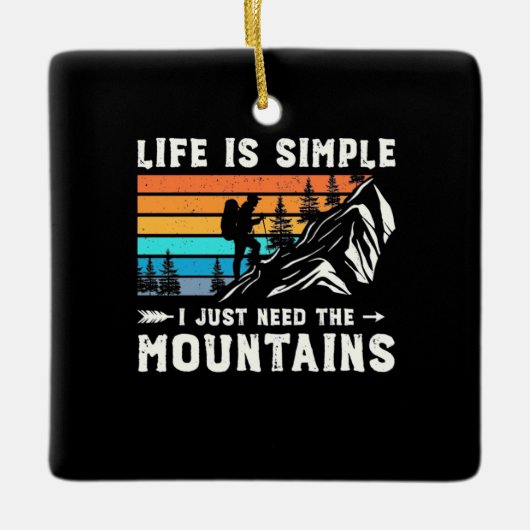 Ich brauche nur die Berge Keramikornament (Vorderseite)
