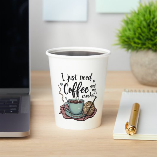 Ich brauche nur Kaffee und Crochet Pappbecher (InSitu)