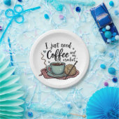 Ich brauche nur Kaffee und Crochet Pappteller (Party)