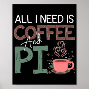 Ich brauche nur Kaffee und Pi-Funny-Kaffee. Poster