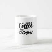 ICH BRAUCHE NUR KAFFEE UND SUDOKU T - Shirt Kaffeetasse (Mittel)
