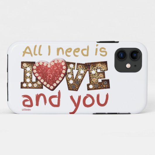 ICH BRAUCHE NUR LIEBE... UND IHR süßes Valentinges Case-Mate iPhone Hülle (Rückseite (Horizontal))