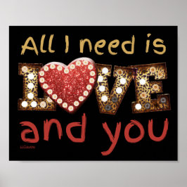 ICH BRAUCHE NUR LIEBE... UND IHR süßes Valentinges Poster