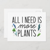 Ich brauche nur mehr Pflanze Postkarte (Vorne/Hinten)