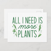 Ich brauche nur mehr Pflanze Postkarte (Vorne/Hinten)