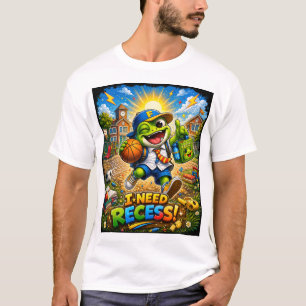 Ich brauche Pause – Lustiges Frosch-Schul-T-Shirt T-Shirt