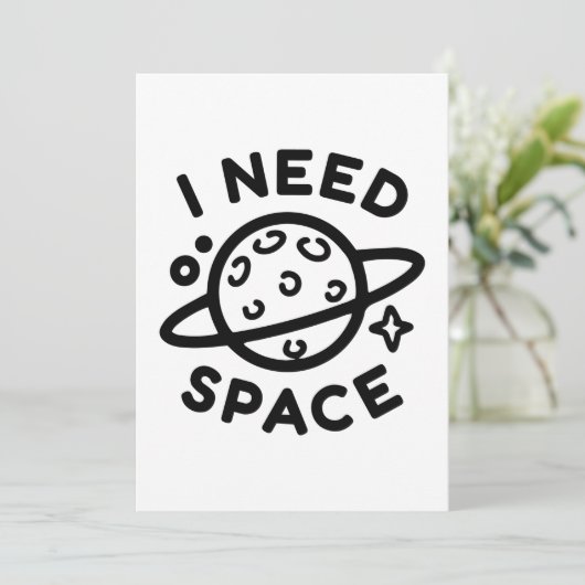 Ich brauche Platz Dankeskarte (Stehend Vorderseite)