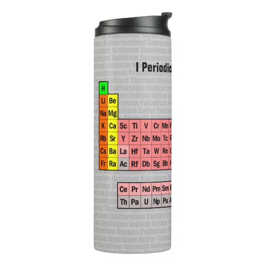 Ich brauche regelmäßig ein Getränk: Periodische Ta Thermosbecher (Nach links gedreht)