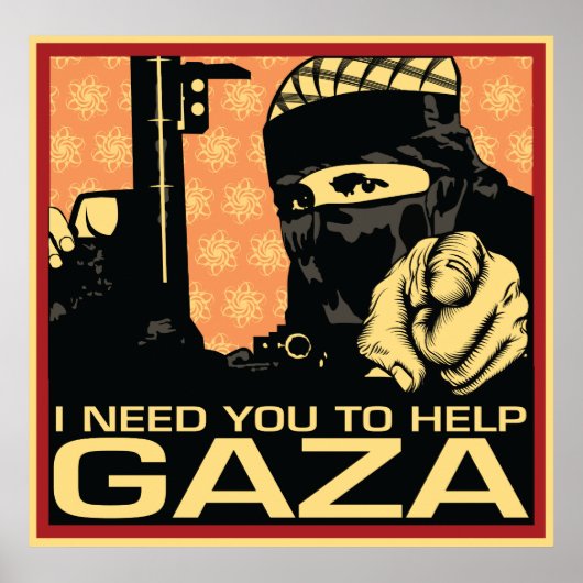 Ich brauche Sie, um Gaza zu helfen Poster (Vorne)