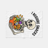 Ich brauche Snacks Funny Skeleton Halloween Meme Fleecedecke (Vorderseite (Horizontal))