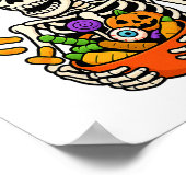 Ich brauche Snacks Funny Skeleton Halloween Meme Poster (Ecke)