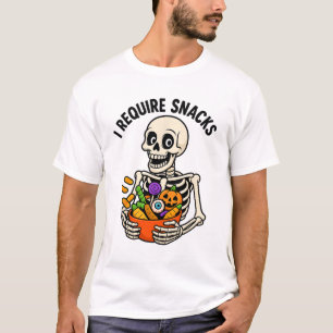 Ich brauche Snacks Funny Skeleton Halloween Meme T-Shirt