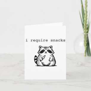 Ich brauche Snacks Raccoon Funny Angry Trash Panda Karte