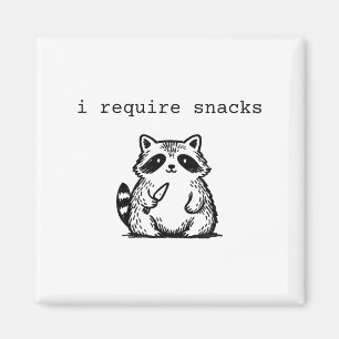 Ich brauche Snacks Raccoon Funny Angry Trash Panda Magnet