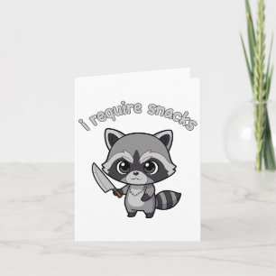Ich brauche Snacks Raccoon Funny Halloween Retro A Karte