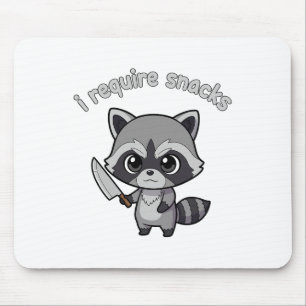 Ich brauche Snacks Raccoon Funny Halloween Retro A Mousepad