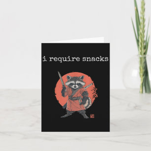 Ich brauche Snacks Raccoon, Funny Raccoon Meme Karte
