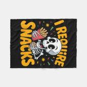 Ich brauche Snacks Spaß Halloween Skeleton Meme Fa Fleecedecke (Vorderseite (Horizontal))