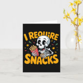 Ich brauche Snacks Spaß Halloween Skeleton Meme Fa Karte (Gelbe Blume)