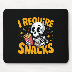 Ich brauche Snacks Spaß Halloween Skeleton Meme Fa Mousepad