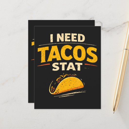 Ich brauche Tacos sofort (Vorderseite/Rückseite Beispiel)