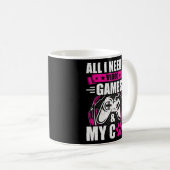 Ich brauche Videospiele und mein Cat Video Gamer G Kaffeetasse (VorderseiteRechts)