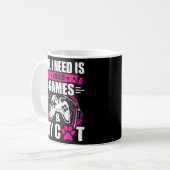 Ich brauche Videospiele und mein Cat Video Gamer G Kaffeetasse (Vorderseite Links)