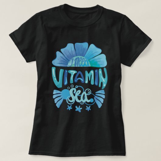 Ich brauche Vitamin Meer: Anruf des Ozeans T-Shirt (Design vorne)
