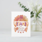 Ich brauche Vitamin-Meer: Handgezeichnete Sonnenun Postkarte (Stehend Vorderseite)