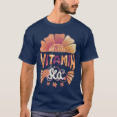 Ich brauche Vitamin-Meer: Handgezeichnete Sonnenun T-Shirt (Vorderseite)