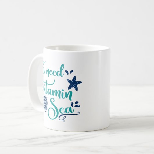 Ich brauche Vitamin Meer Kaffeetasse (Vorderseite Links)