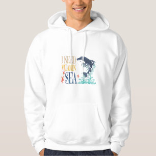 Ich brauche Vitamin Meer Lustiger Orca Delfin Somm Hoodie
