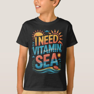 Ich brauche Vitamin Meer Sommer Strand Urlaub Vibe T-Shirt