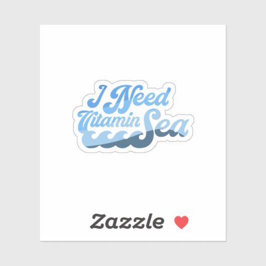 Ich brauche Vitamin Sea Aufkleber (Blatt)